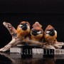 Фигурка птиц из фарфора Птенцы на ветке, миниатюра, Capodimonte, Италия.