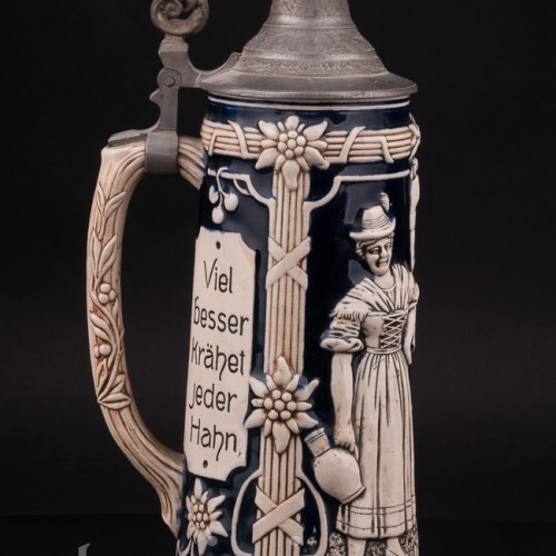 Старинная пивная кружка Смочим горло, 1 л, Marzi & Remy, Германия, кон. 19 - нач. 20 вв.