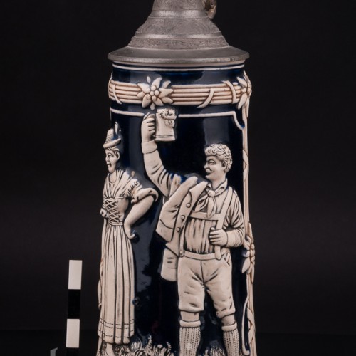 Старинная пивная кружка Смочим горло, 1 л, Marzi & Remy, Германия, кон. 19 - нач. 20 вв.