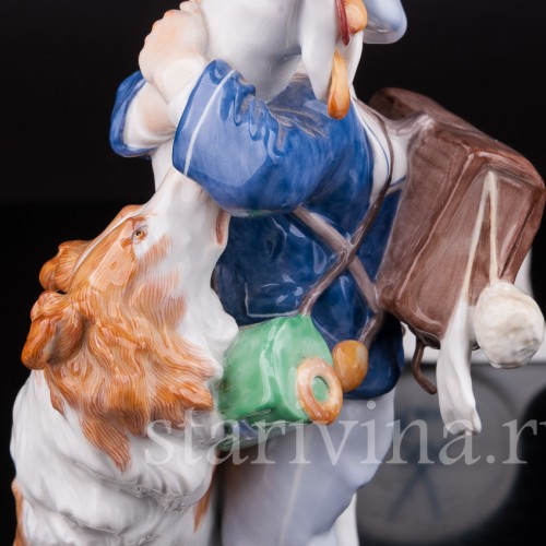 Фарфоровая фигурка Мальчик и собака, Meissen, Германия, 1996 г.