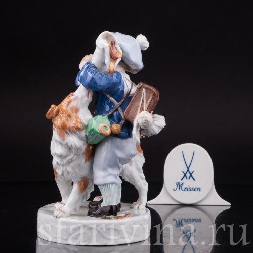 Фарфоровая фигурка Мальчик и собака, Meissen, Германия, 1996 г.