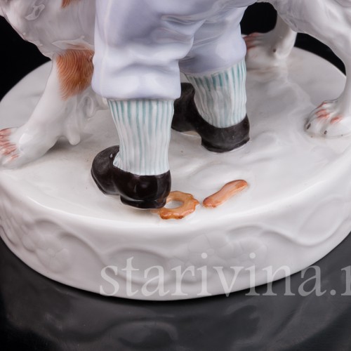 Фарфоровая фигурка Мальчик и собака, Meissen, Германия, 1996 г.