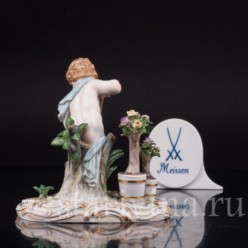 Фарфоровая статуэтка Аллегория земли, путти с лопатой, Meissen, Германия, сер. 19 - нач. 20 вв.