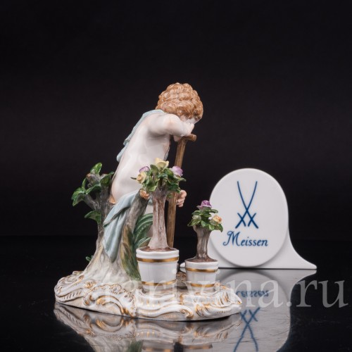 Фарфоровая статуэтка Аллегория земли, путти с лопатой, Meissen, Германия, сер. 19 - нач. 20 вв.