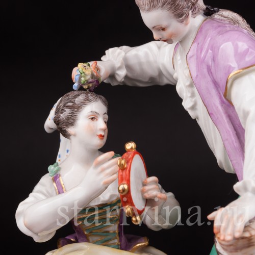 Фарфоровая композиция Влюбленная пара с цветами, Meissen, Германия, 1954 г.