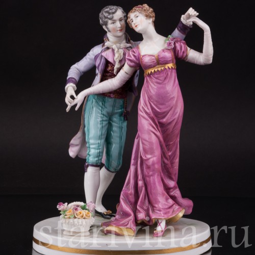 Фарфоровая композиция Танцующая пара, Dressel, Kister & Co, Германия, 1900 гг.