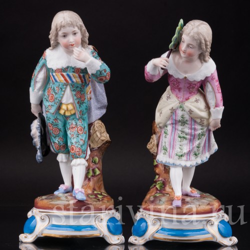 Фарфоровые статуэтки Пара в старинных костюмах, Wallendorf, Германия, 19 в.