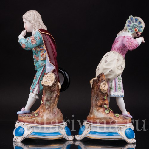 Фарфоровые статуэтки Пара в старинных костюмах, Wallendorf, Германия, 19 в.