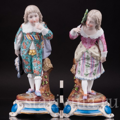 Фарфоровые статуэтки Пара в старинных костюмах, Wallendorf, Германия, 19 в.