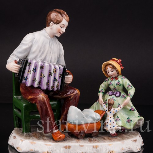 Фарфоровая композиция Веселое настроение, Ackermann & Fritze, Германия, перв. пол. 20 в.