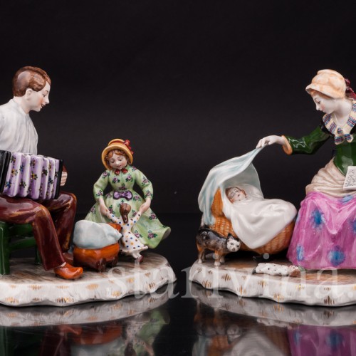 Фарфоровая композиция Веселое настроение, Ackermann & Fritze, Германия, перв. пол. 20 в.