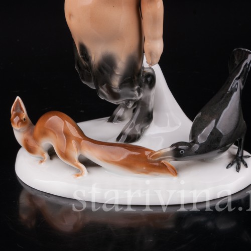 Фигурка из фарфора Фавн, ворона и белка, Goebel, Германия, 1935-49 гг.