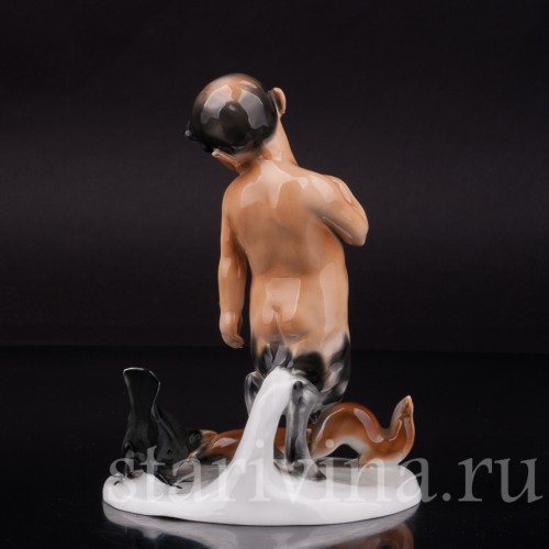 Фигурка из фарфора Фавн, ворона и белка, Goebel, Германия, 1935-49 гг.