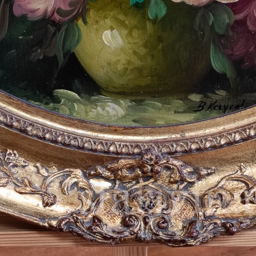 Картина маслом Натюрморт в овальной раме, Германия, сер. 20 в.