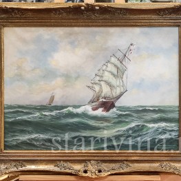 Картина маслом на холсте На море, Германия, 20 в.