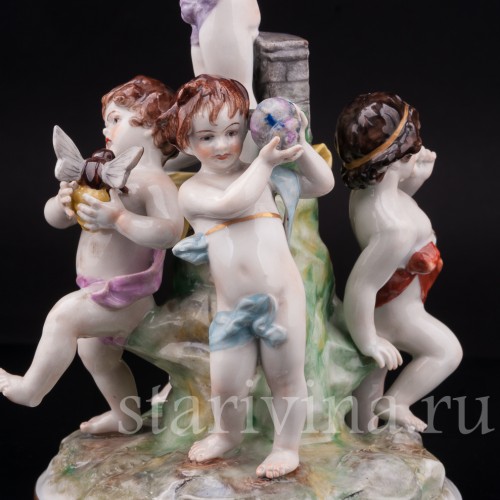 Композиция из фарфора Аллегория пяти чувств, Volkstedt, Германия, вт. пол. 20 века.