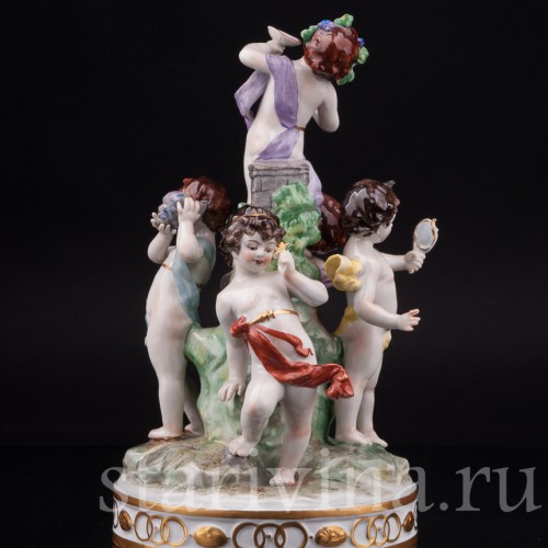 Композиция из фарфора Аллегория пяти чувств, Volkstedt, Германия, вт. пол. 20 века.