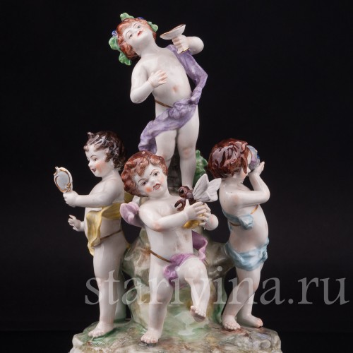 Композиция из фарфора Аллегория пяти чувств, Volkstedt, Германия, вт. пол. 20 века.