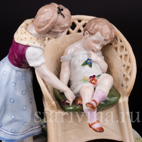 Фарфоровая статуэтка Наигрался, Von Schierholz, Германия, 1907-27 гг.