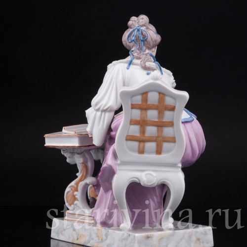 Фарфоровая статуэтка Девушка за клавикордом, Ludwigsburg, Германия, вт. пол. 20 в.