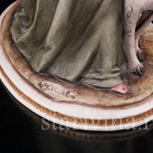 Фарфоровая статуэтка Девушка с борзой, Bruno Merli, Италия, сер. 20 в.