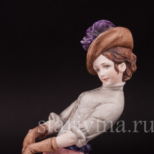 Фарфоровая статуэтка Девушка с борзой, Bruno Merli, Италия, сер. 20 в.