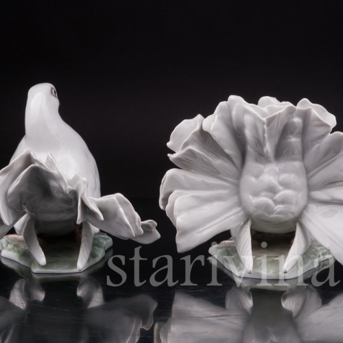 Фарфоровая статуэтка птиц Голубь и голубка, Rosenthal, Германия, сер. 20 века.