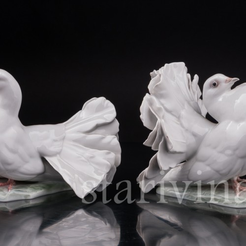 Фарфоровая статуэтка птиц Голубь и голубка, Rosenthal, Германия, сер. 20 века.