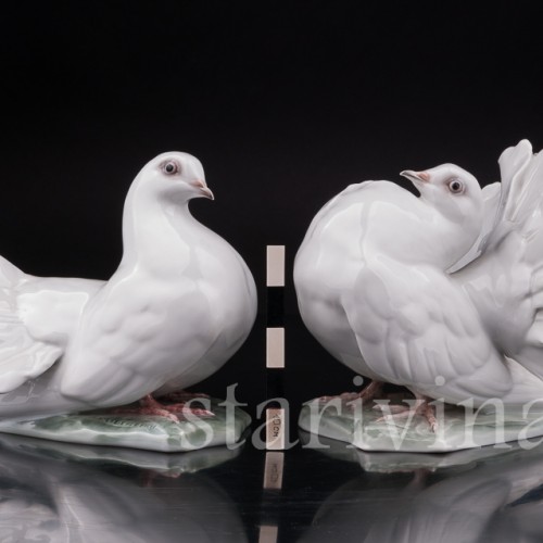 Фарфоровая статуэтка птиц Голубь и голубка, Rosenthal, Германия, сер. 20 века.