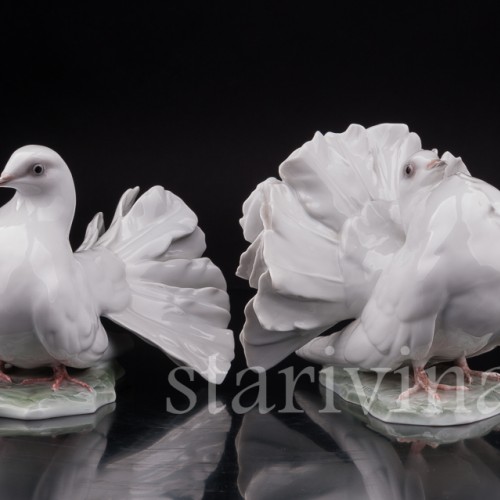 Фарфоровая статуэтка птиц Голубь и голубка, Rosenthal, Германия, сер. 20 века.