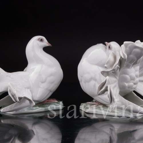 Фарфоровая статуэтка птиц Голубь и голубка, Rosenthal, Германия, сер. 20 века.