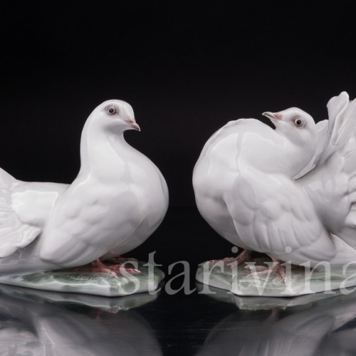 Фарфоровая статуэтка птиц Голубь и голубка, Rosenthal, Германия, сер. 20 века.