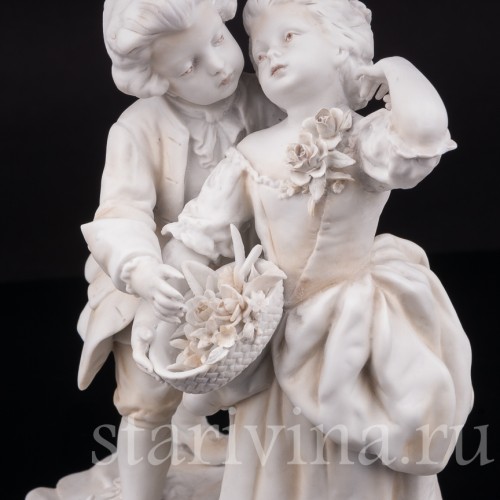 Фарфоровая статуэтка Юные влюбленные, Volkstedt, Германия, кон. 19 - нач. 20 вв.