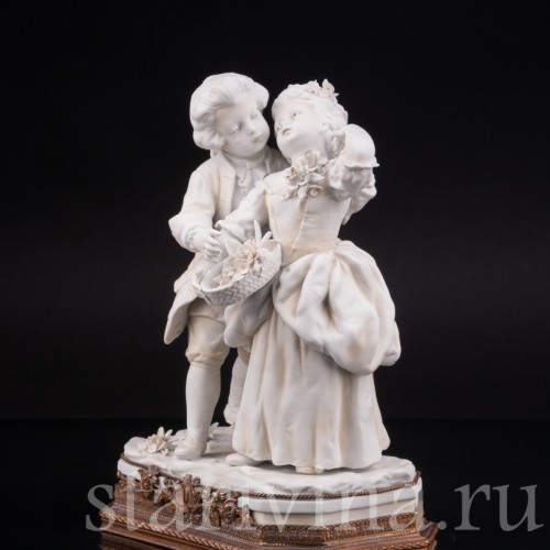Фарфоровая статуэтка Юные влюбленные, Volkstedt, Германия, кон. 19 - нач. 20 вв.