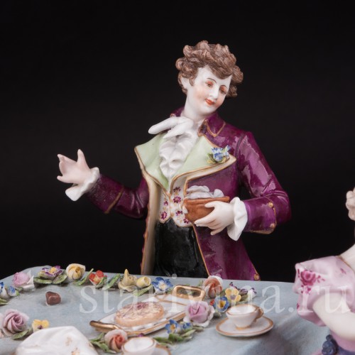 Фарфоровая композиция Весёлое застолье, Volkstedt, Германия, кон. 19 в.