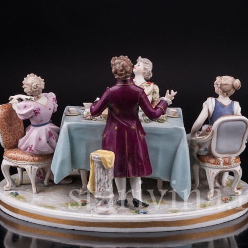 Фарфоровая композиция Весёлое застолье, Volkstedt, Германия, кон. 19 в.