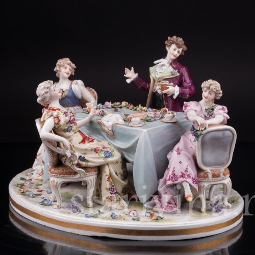 Фарфоровая композиция Весёлое застолье, Volkstedt, Германия, кон. 19 в.