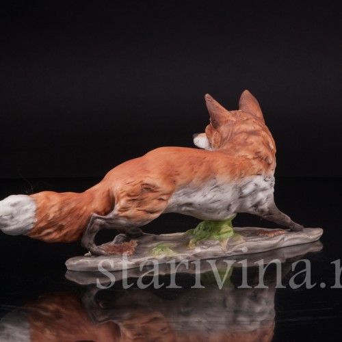 Фарфоровая статуэтка Крадущаяся лиса, Alka Kaiser, Германия, до 1991 года.
