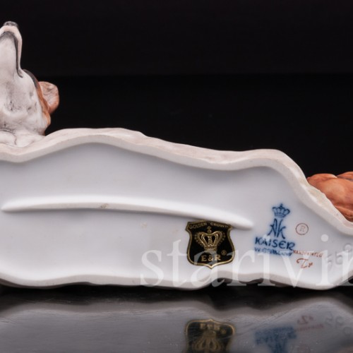 Фарфоровая статуэтка Крадущаяся лиса, Alka Kaiser, Германия, до 1991 года.