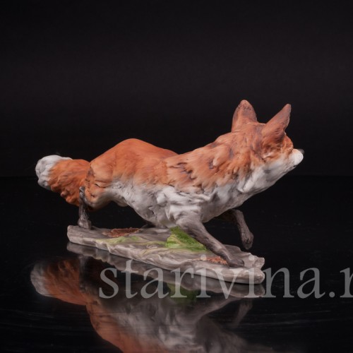 Фарфоровая статуэтка Крадущаяся лиса, Alka Kaiser, Германия, до 1991 года.