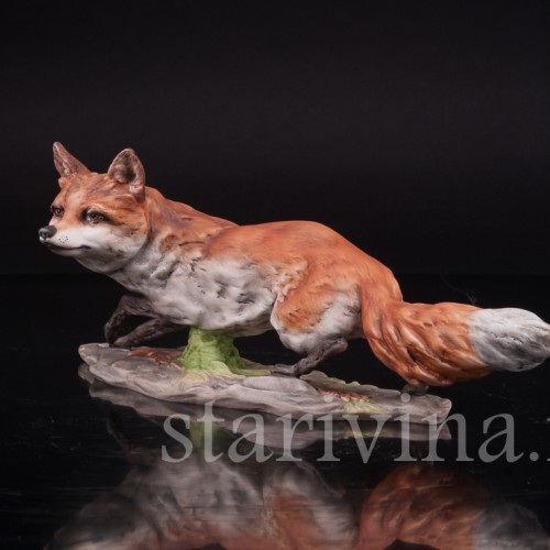 Фарфоровая статуэтка Крадущаяся лиса, Alka Kaiser, Германия, до 1991 года.