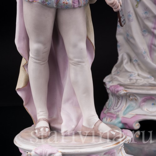 Парные фарфоровые статуэтки Романтическая пара, Richard Eckert & Co, Германия, 1894-1908 гг.