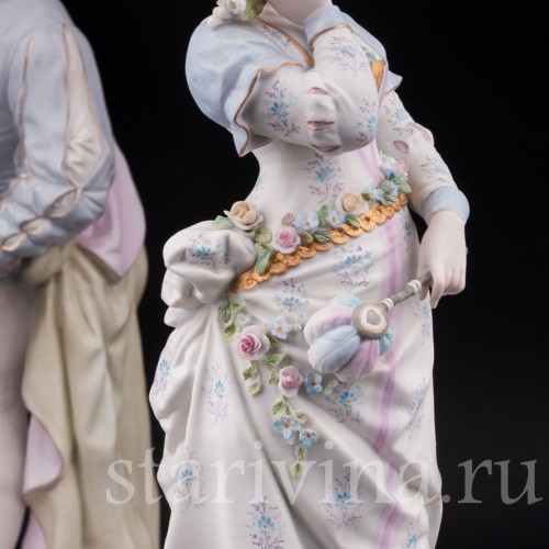Парные фарфоровые статуэтки Романтическая пара, Richard Eckert & Co, Германия, 1894-1908 гг.