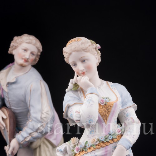 Парные фарфоровые статуэтки Романтическая пара, Richard Eckert & Co, Германия, 1894-1908 гг.