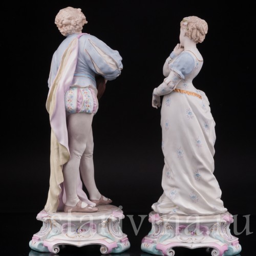 Парные фарфоровые статуэтки Романтическая пара, Richard Eckert & Co, Германия, 1894-1908 гг.