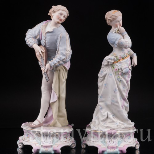 Парные фарфоровые статуэтки Романтическая пара, Richard Eckert & Co, Германия, 1894-1908 гг.