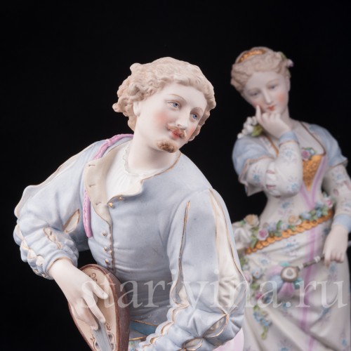 Парные фарфоровые статуэтки Романтическая пара, Richard Eckert & Co, Германия, 1894-1908 гг.