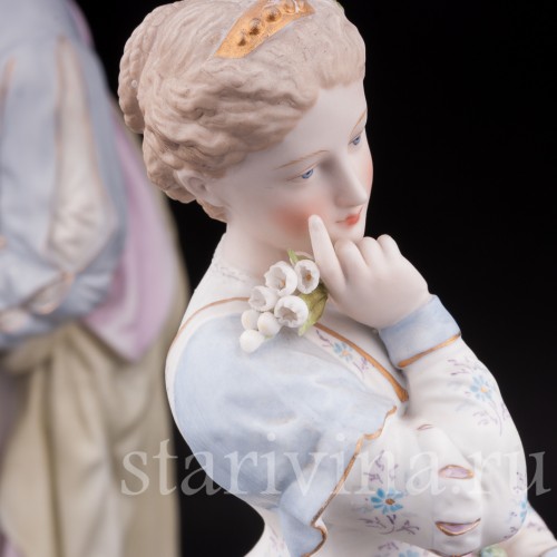 Парные фарфоровые статуэтки Романтическая пара, Richard Eckert & Co, Германия, 1894-1908 гг.