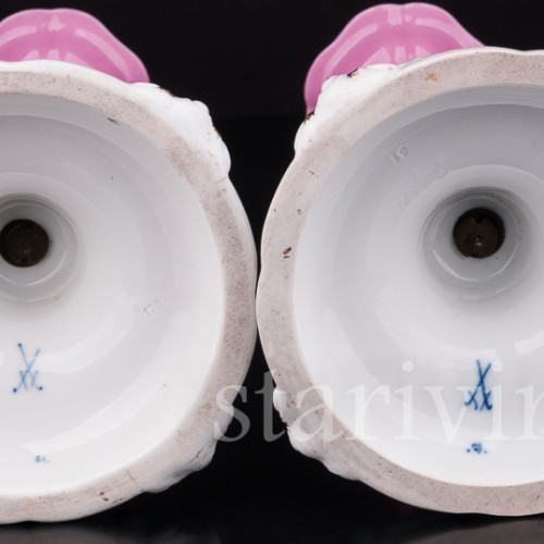 Два подсвечника из фарфора, Meissen, Германия, сер. 19 - нач. 20 вв.