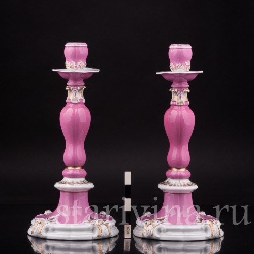 Два подсвечника из фарфора, Meissen, Германия, сер. 19 - нач. 20 вв.
